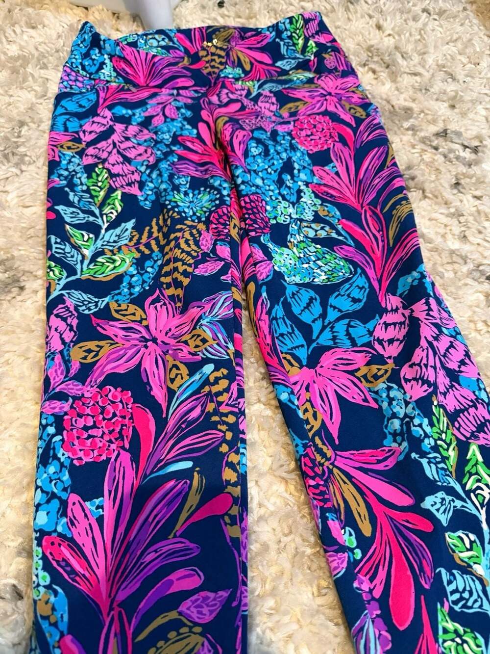 Lilly Pulitzer Luxletic Corso Pant in Aegean Navy Calypso Coast - Picture 3 of 6